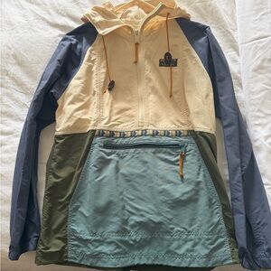 LL BEAN Hooded Half zip Windbreaker